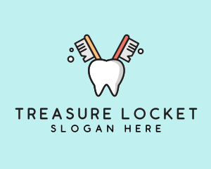 Dental Tooth Toothbrush  logo design