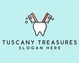 Dental Tooth Toothbrush  logo design