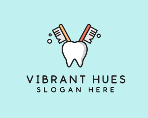 Dental Tooth Toothbrush  logo design