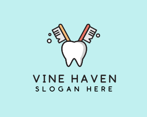 Dental Tooth Toothbrush  logo design