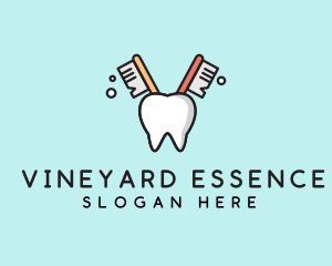 Dental Tooth Toothbrush  logo design