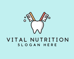 Dental Tooth Toothbrush  logo design