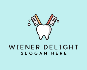 Dental Tooth Toothbrush  logo design