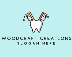 Dental Tooth Toothbrush  logo design