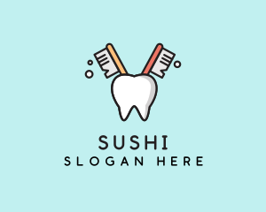 Dental Tooth Toothbrush  logo design