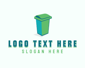 Recycling Bin - Trash Garbage Bin logo design