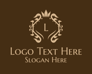 Kingdom - Luxury Crown Wreath logo design