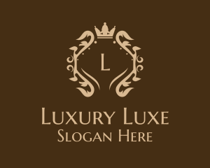 Luxury Crown Wreath logo design