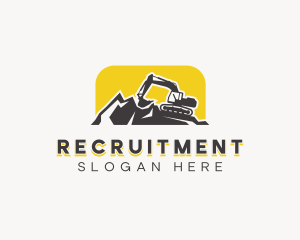 Heavy Equipment - Mountain Quarry Excavation logo design