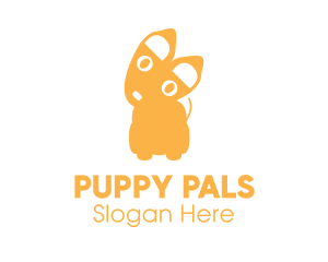 Small Yellow Puppy Dog logo design