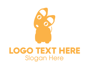Small Yellow Puppy Dog logo design