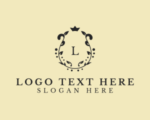 High End - Crown Wreath Ornament logo design