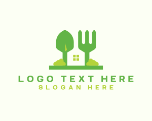 Shovel - Trowel Fork House logo design