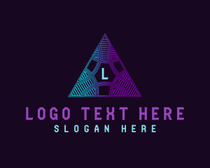 Financial - Cyber Triangle Pyramid logo design