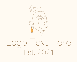 Lux - Monoline Woman Earring logo design