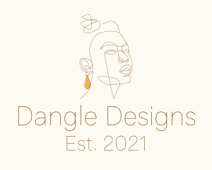 Dangle - Monoline Woman Earring logo design