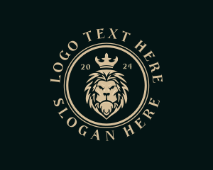 High End - Lion Crown Monarchy logo design