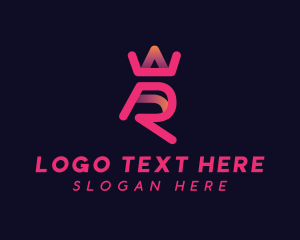 Lettermark - Crown Modern Marketing Letter R logo design