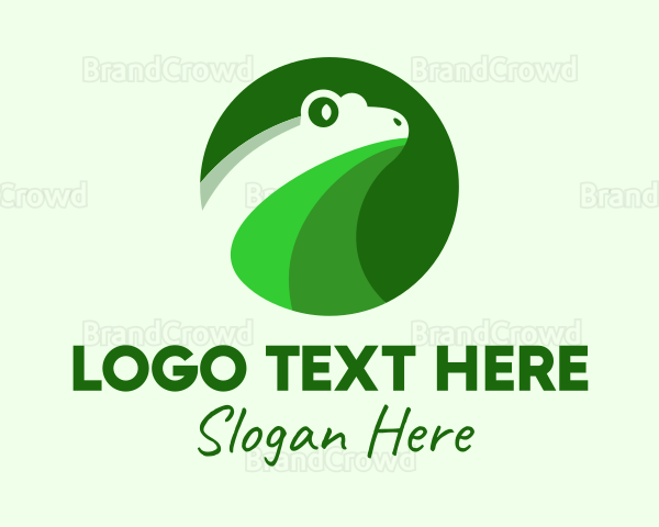 Green Frog Animal Logo