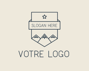Mountain Camping Badge Logo