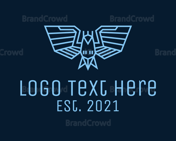 Blue Robotic Bird Logo