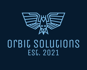 Satellite - Blue Robotic Bird logo design