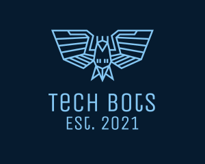 Robotic - Blue Robotic Bird logo design