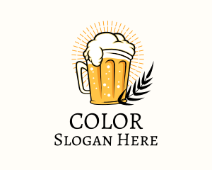 Beer Glass Cartoon  Logo
