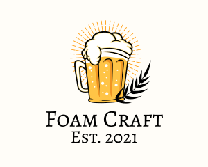 Beer Glass Cartoon  logo design