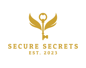 Confidential - Golden Flying Key Wings logo design