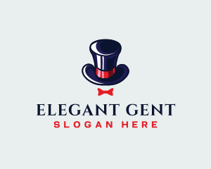 Gentleman Hat Ribbon logo design