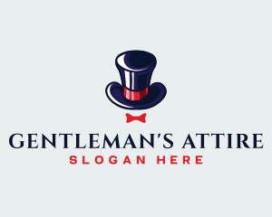 Gentleman Hat Ribbon logo design