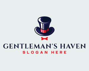 Gentleman Hat Ribbon logo design