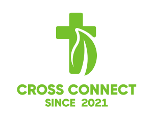 Cross - Organic Leaf Cross logo design