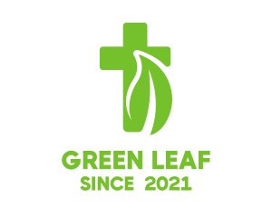 Leaf - Organic Leaf Cross logo design