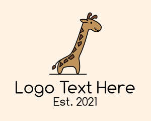 Stuffed Animal - Giraffe Safari Cartoon logo design