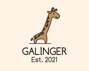 Savannah - Giraffe Safari Cartoon logo design