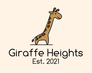 Giraffe Safari Cartoon logo design