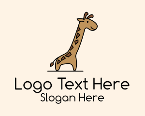 Giraffe Safari Cartoon Logo
