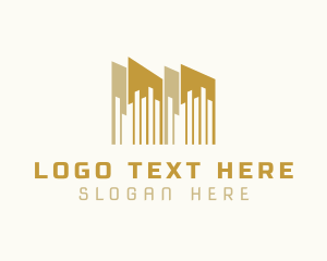 Metropolis - Golden Building Property logo design