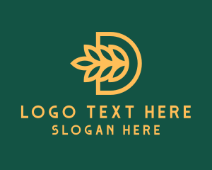 Modern - Wheat Farm Letter D logo design