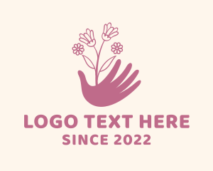 Massage - Botanical Flower Hand logo design
