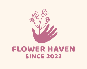 Botanical Flower Hand logo design