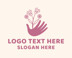 Botanical Flower Hand Logo