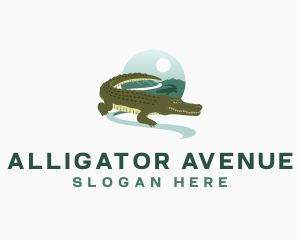 Alligator Crocodile Wildlife logo design