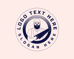 Logger - Woodworker Hand Saw logo design