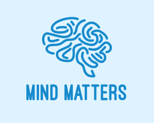 Brain - Blue Brain Mind logo design