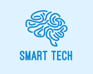 Smart - Blue Brain Mind logo design