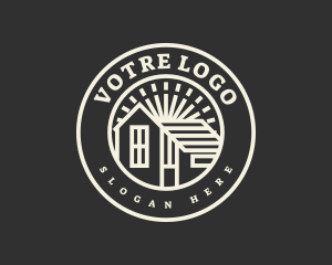 Minimalist Roofing Badge logo design