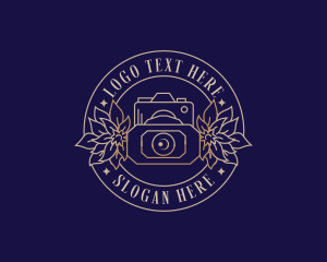 Vlogging - Floral Camera Videographer logo design